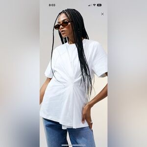 ASOS DESIGN pleat tuck t-shirt in white